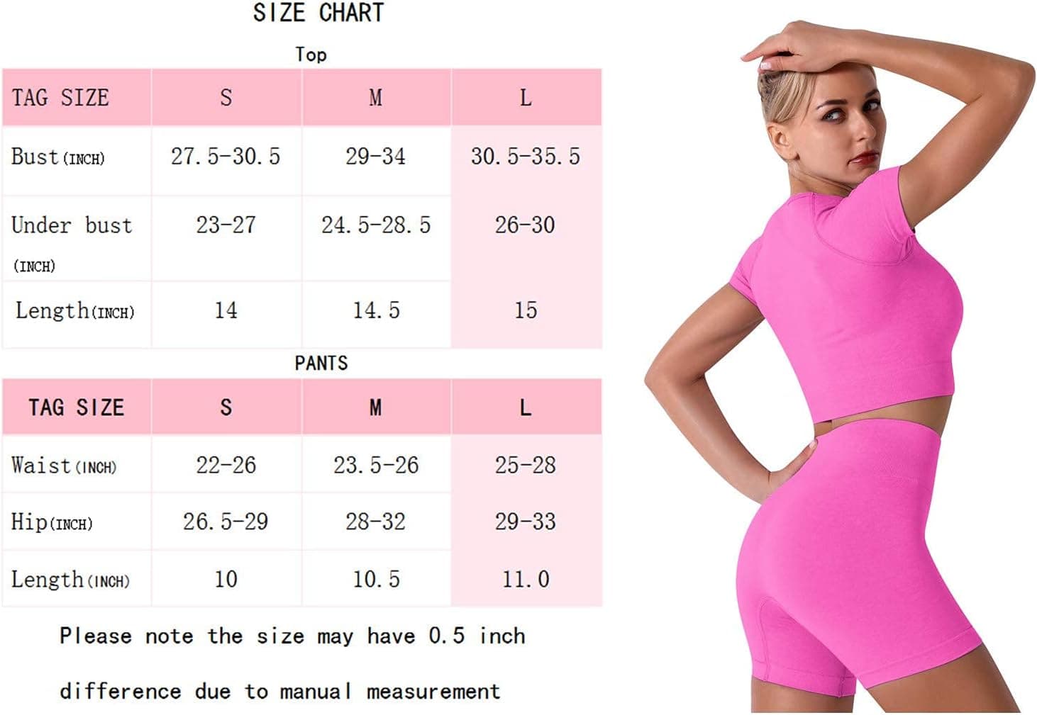 Women Seamless Yoga Outfits 2 Piece Workout Short Sleeve Crop Top with High Waisted Running Shorts Sets Activewear