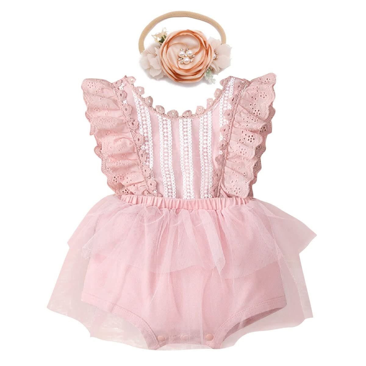 Boho Lace Romper Dress for Newborn Infant Baby Girl