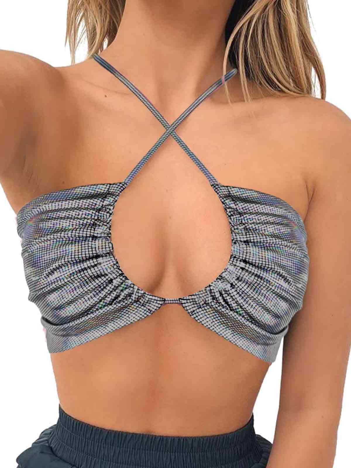 Square Neck Buckle Strap Cami Crop Tube Top