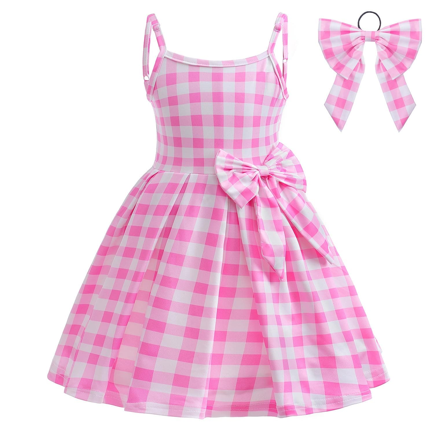 IMEKIS Vintage Pink Gingham Dress for Girls Halloween Costumes & Birthday Outfits