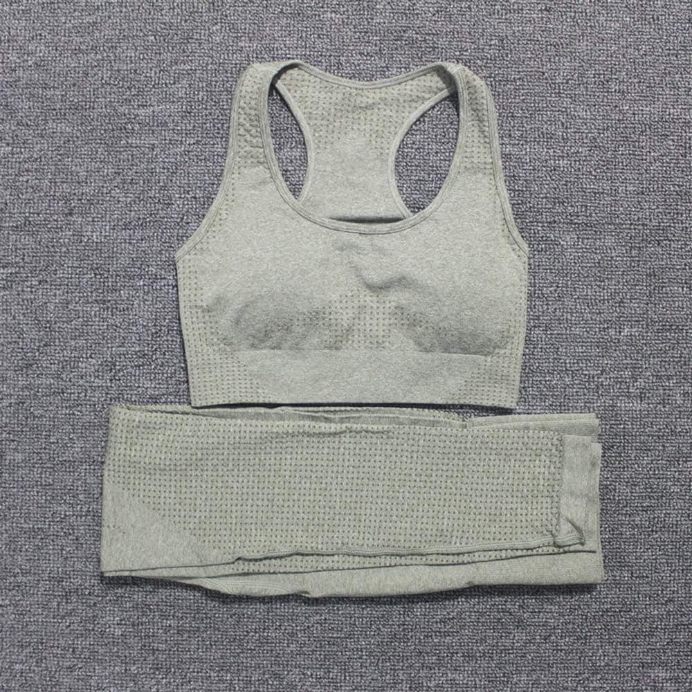 Women 2 Piece Workout Outfits Sports Bra Seamless Leggings Yoga Gym Activewear Set