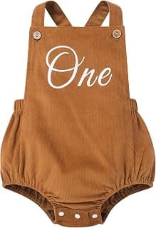 Toddler Girls Boys Boho 1st Birthday Outfit Solid Color Cake Smash Romper One Letter Print Birthday Clothes Photoshoot