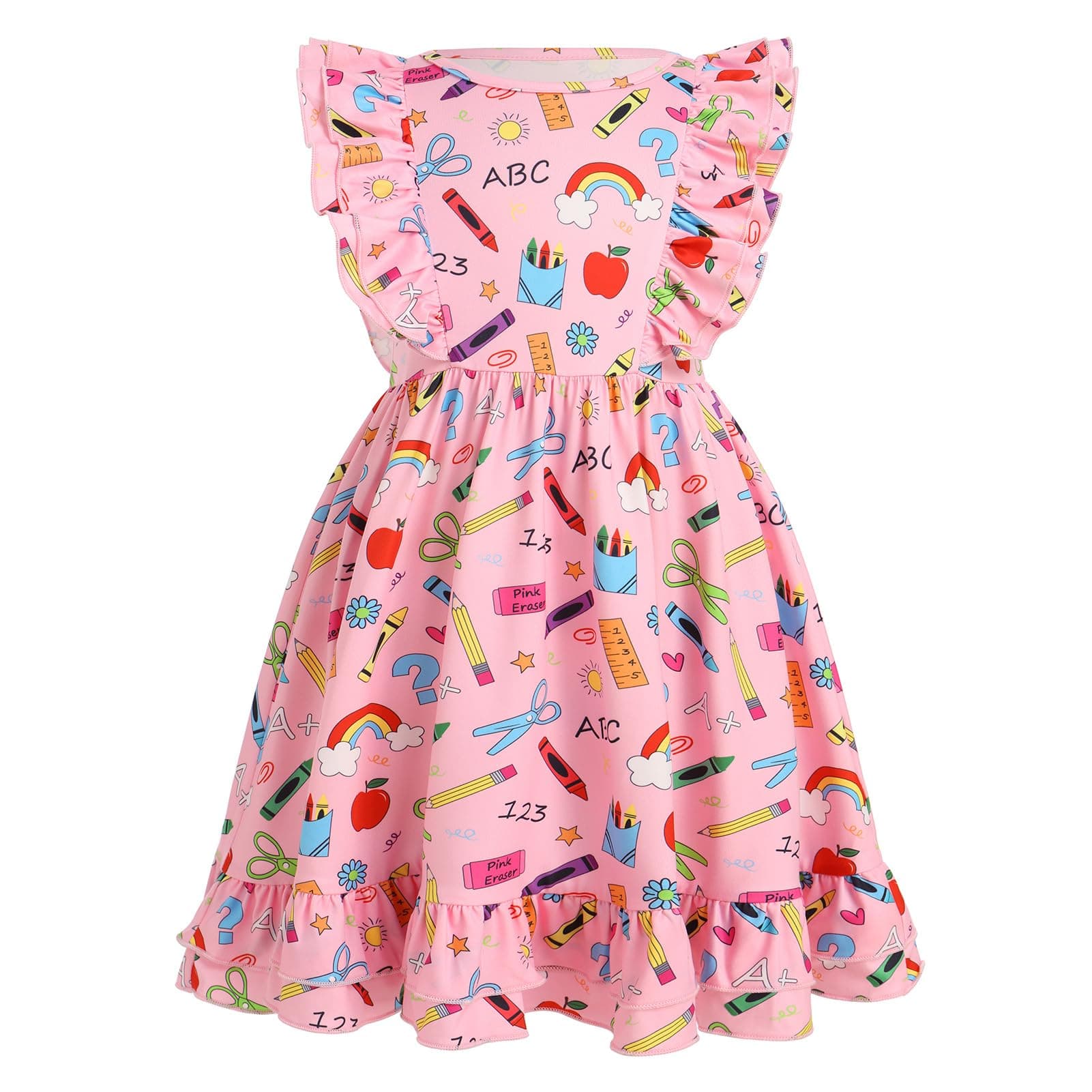 Back to School Dress for Toddler Girls 3-8T