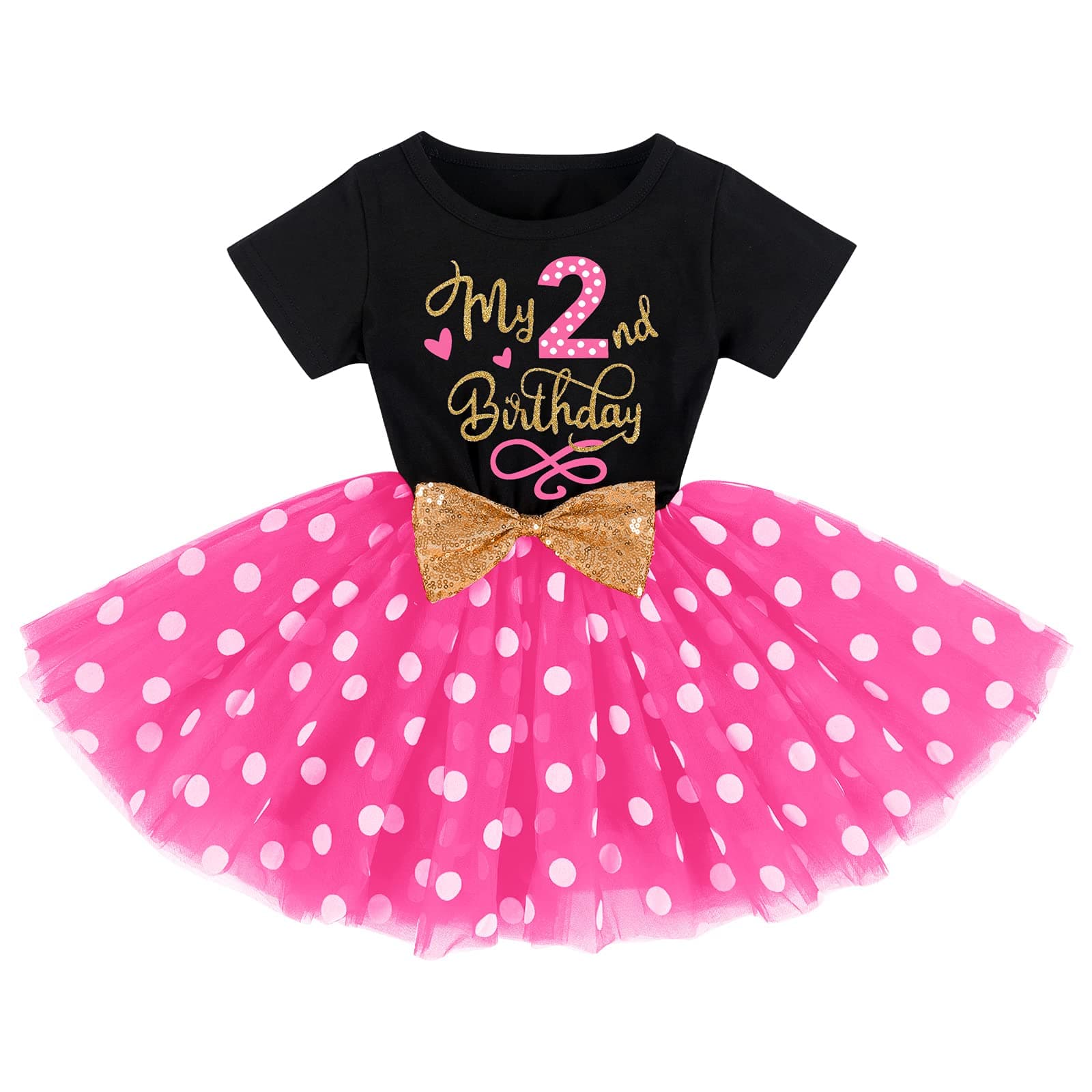 IMEKIS Baby Girls Polka Dots Tulle Tutu Dress for 1st 2nd Birthday
