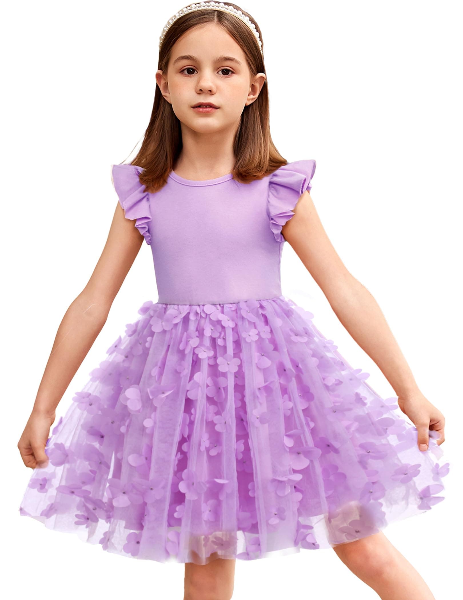 Arshiner Fluffy Tutu Dress for Little Girls 2-6Y Casual Party Sundress