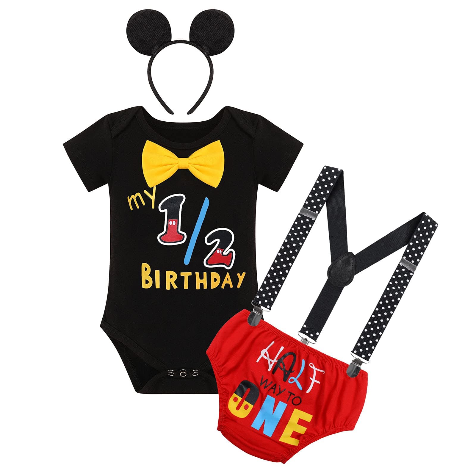 Half Way to One Cake Smash Outfit for Baby Boy