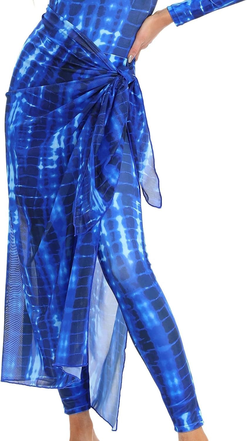 Women Burkini Swimsuits Modest Muslim Swimwear Islamic Long Sleeve Full Cover Swim Pants Rash Guard Sarongs Cover Ups