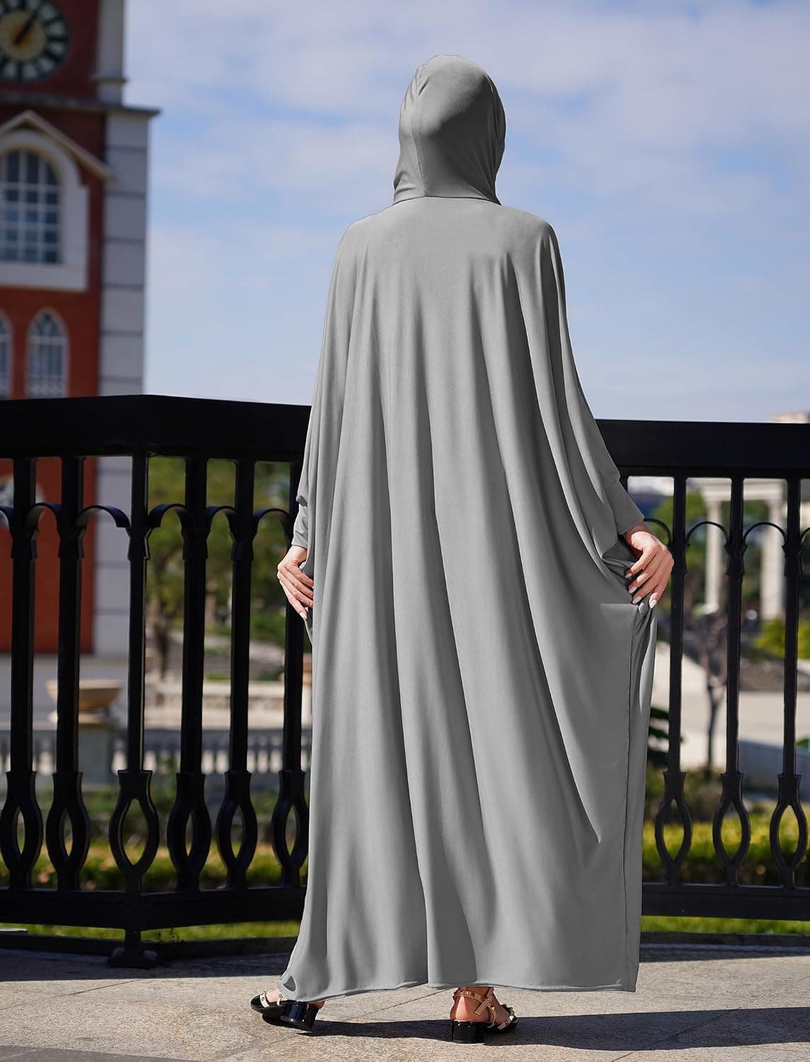 One-piece Muslim Abaya Prayer Hijab Dress Kaftan Islamic Long Sleeve Islamic Jilbab Cover Up Praying Modest Dress Robe