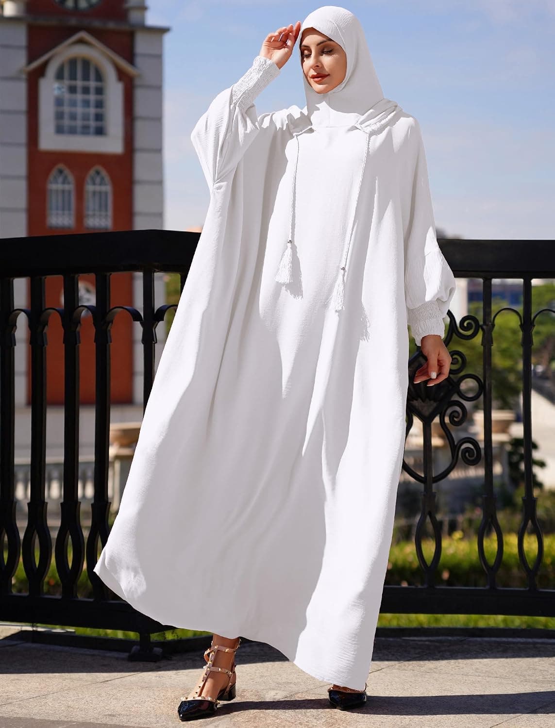 Women Muslim Abaya Prayer Hijab Dress Islamic Dubai Long Sleeve Full Cover Niqab Robe One-piece Hooded Kaftan Clothes