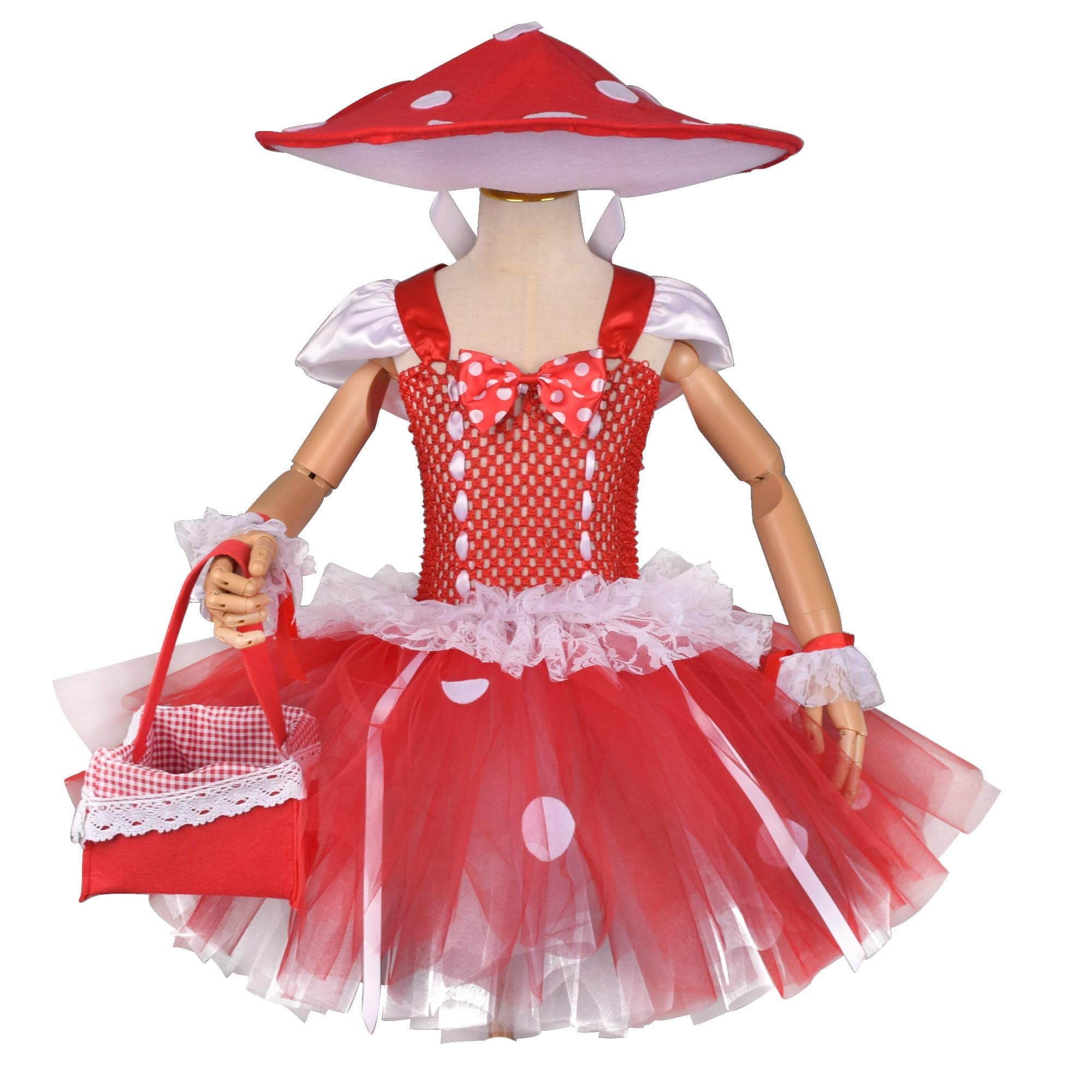 IMEKIS Kids Mushroom Halloween Costume Set Toddler Birthday Outfit 2-12T