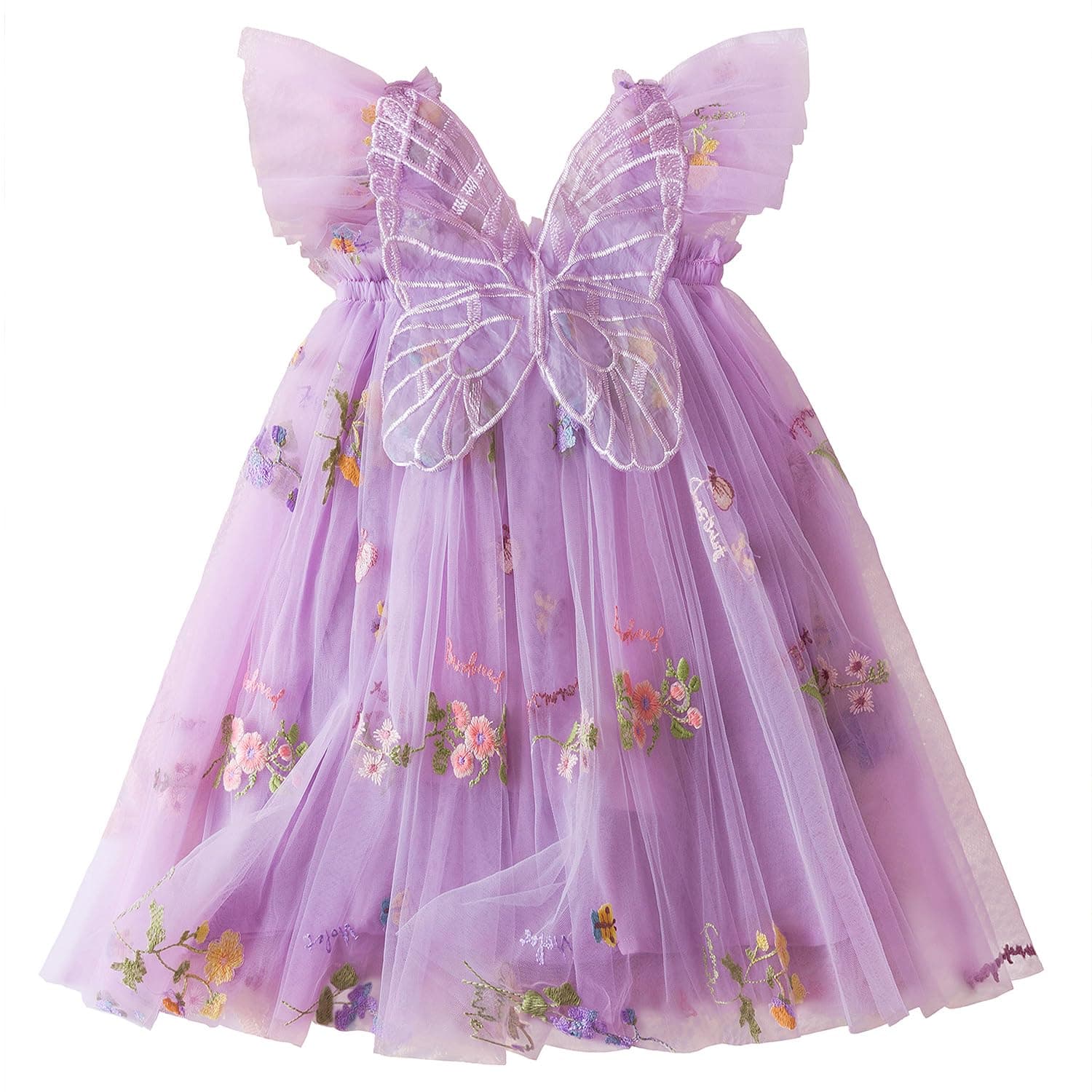 NNJXD Casual Flower Embroidered Tulle Dress for Baby GirlsToddler