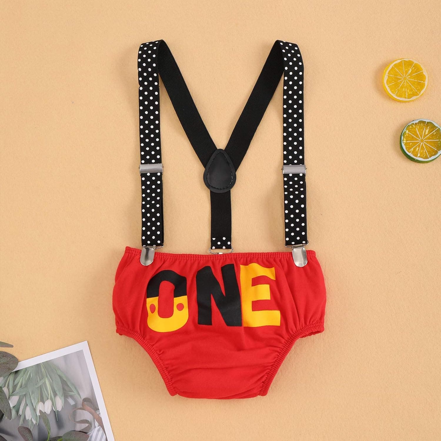 Baby Boy Mouse 1/2 First Birthday Outfit Romper + Suspenders + Pants + Headband Half Way to One Cake Smash Photo Shoot