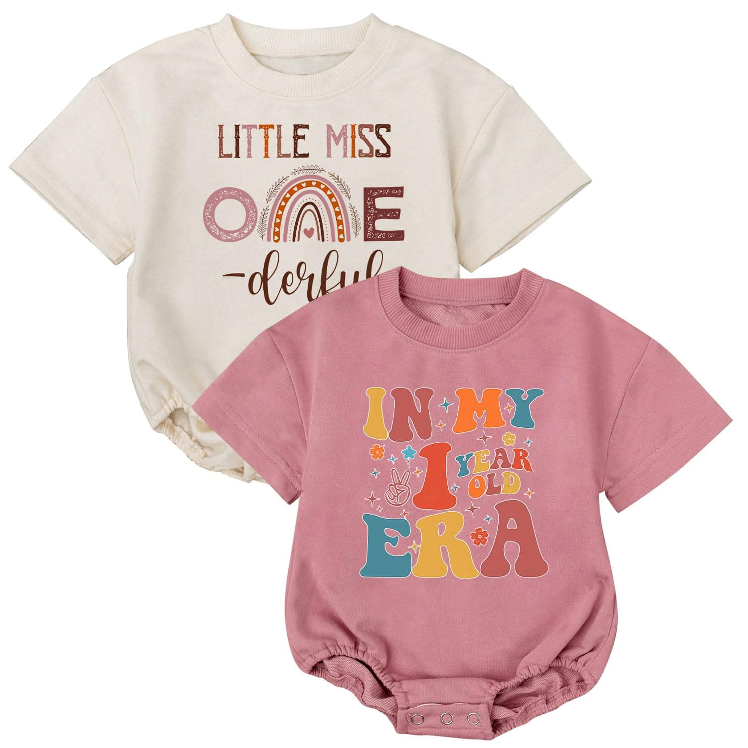 My One Year Old Girl's Birthday Romper Outfit