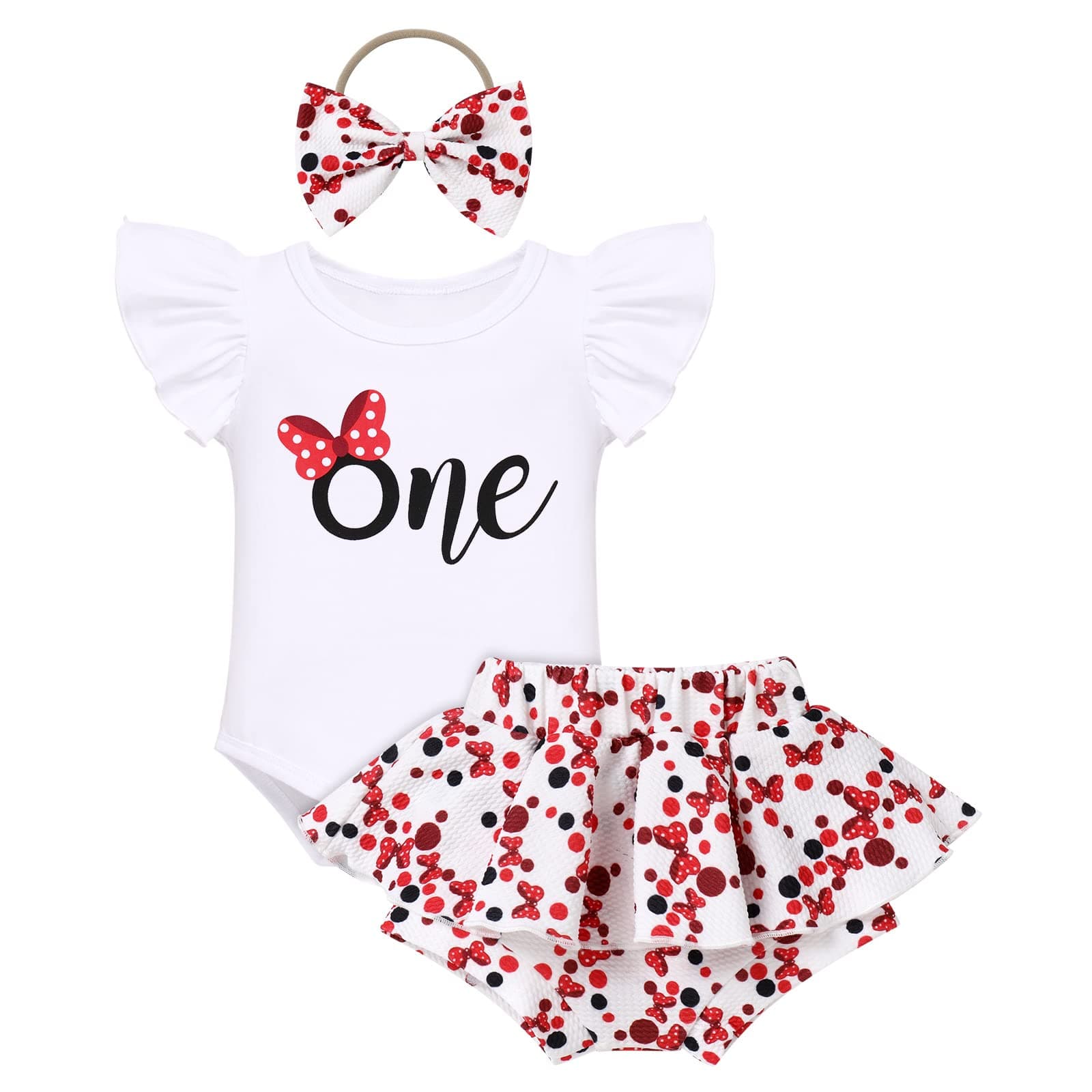 Summer Baby Girls Sunflower Mouse Outfit Set