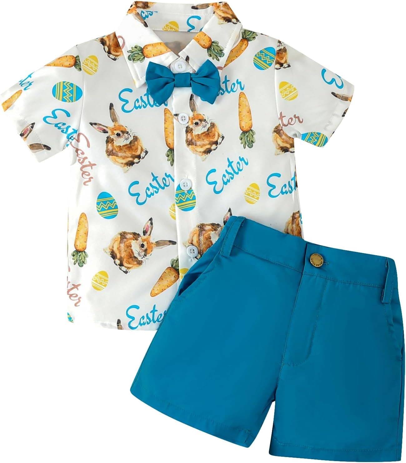 Toddler Baby Boys Valentines Day Outfit Bowtie Dress Shirt with Shorts Pants Set Birthday Cake Smash Photo Shoot