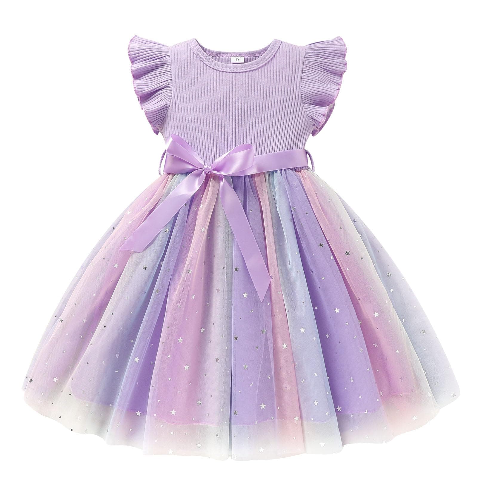 Sinhoon Toddler Girl Tulle Summer Ruffle Dresses 1-6Y