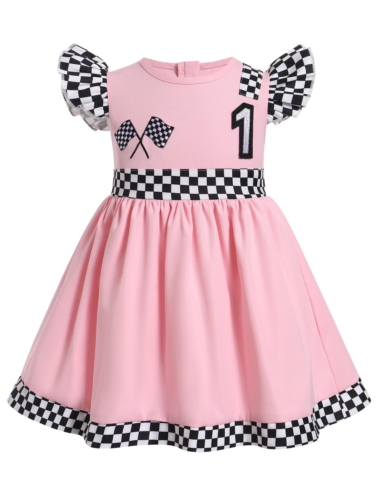 IMEKIS Baby Girl Race Car Birthday & Halloween Dress