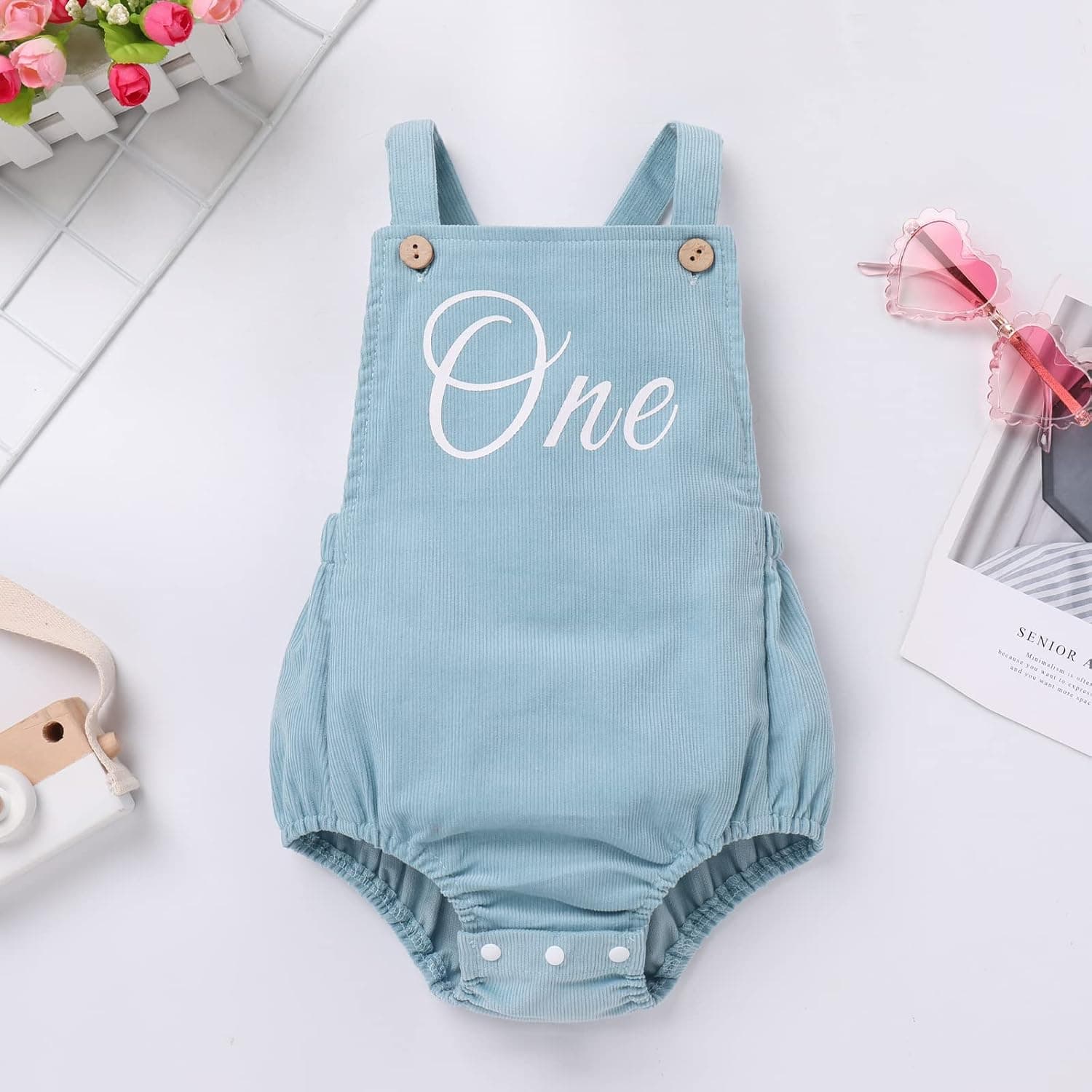 Baby Girls Boys Boho 1st Birthday Outfit Backless Overalls Romper for Cake Smash Photo Shoot