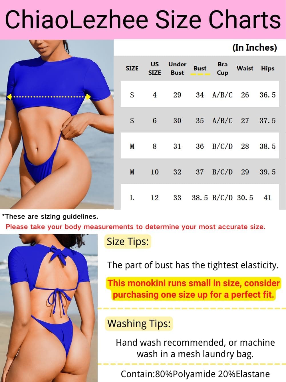 Sexy One Piece Swimsuit, Cutout High Leg Backless, Size Runs Small
