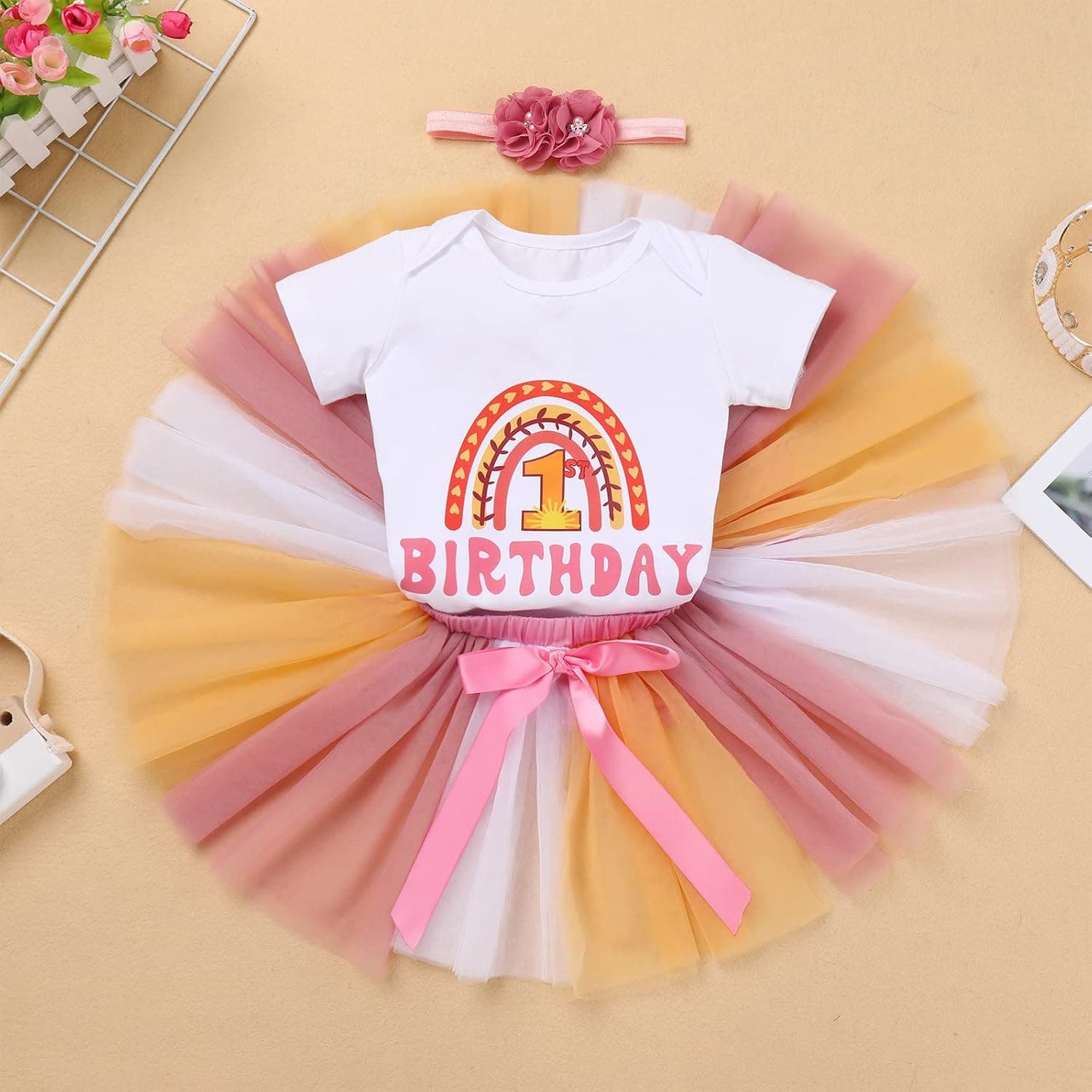 Baby Girls Space 1st Birthday Outfit Romper + Tutu Skirt + Headband Toddler Shiny Stars Cake Smash Photo Shoot Clothes