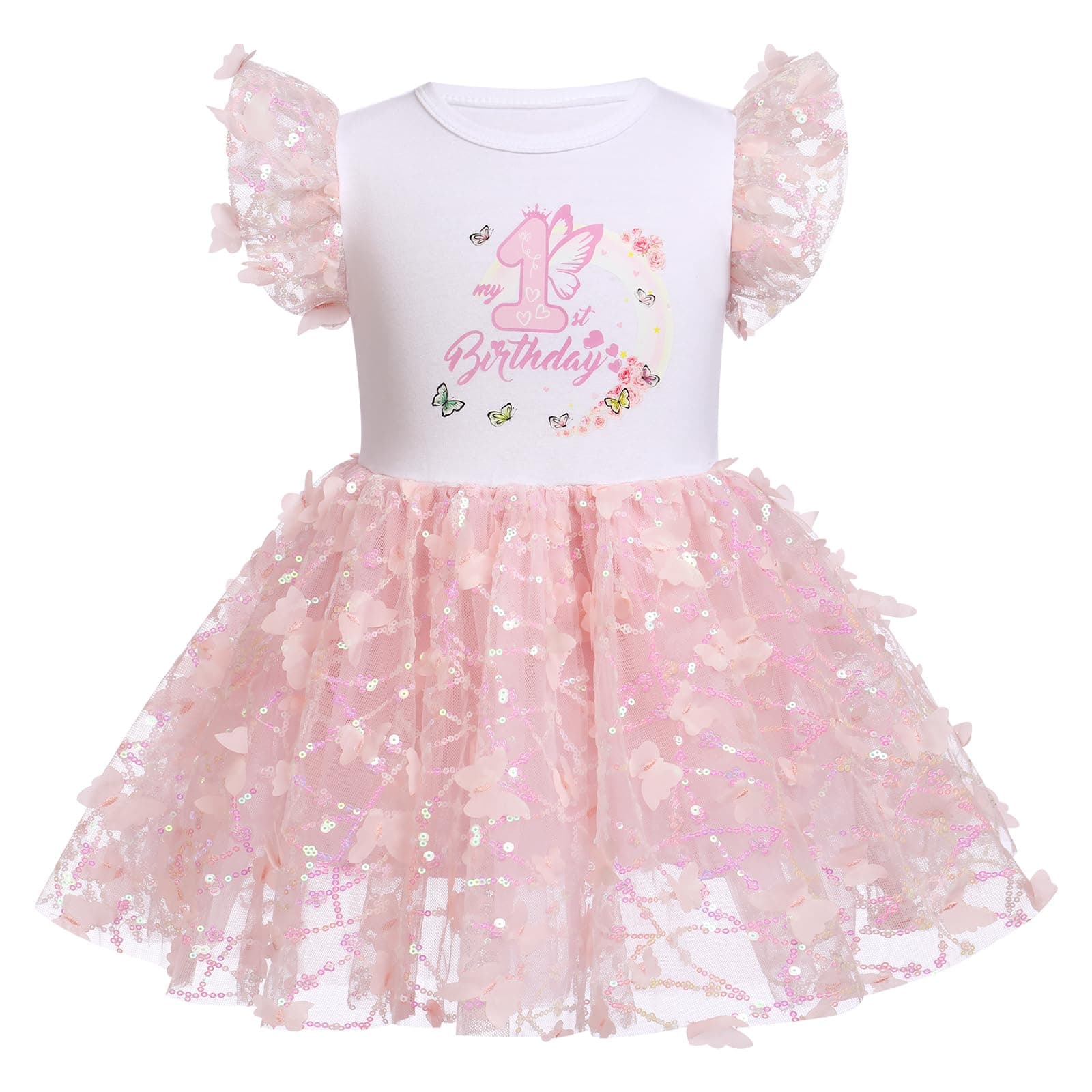 ODASDO Baby Girl 1/2 Birthday Tutu Dress Ruffle 0-24M
