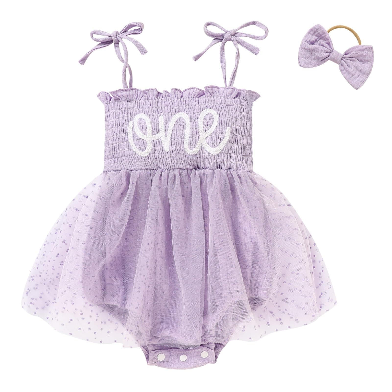 TITKKOP Baby Girl 1st Birthday Tulle Romper Sleeveless Bodysuit