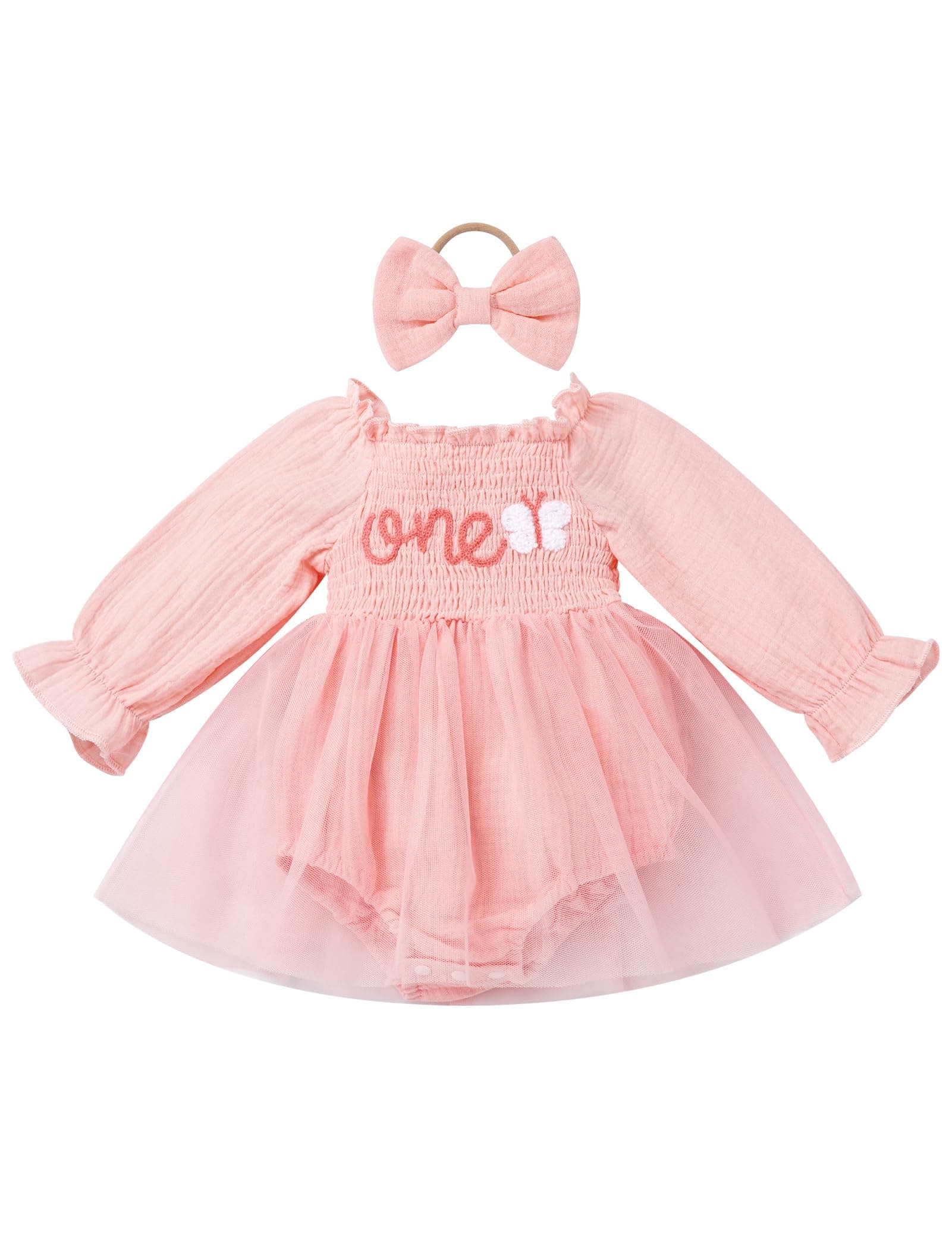 IMEKIS Baby Girl 1st Birthday Snowflake Romper & Headband Outfit