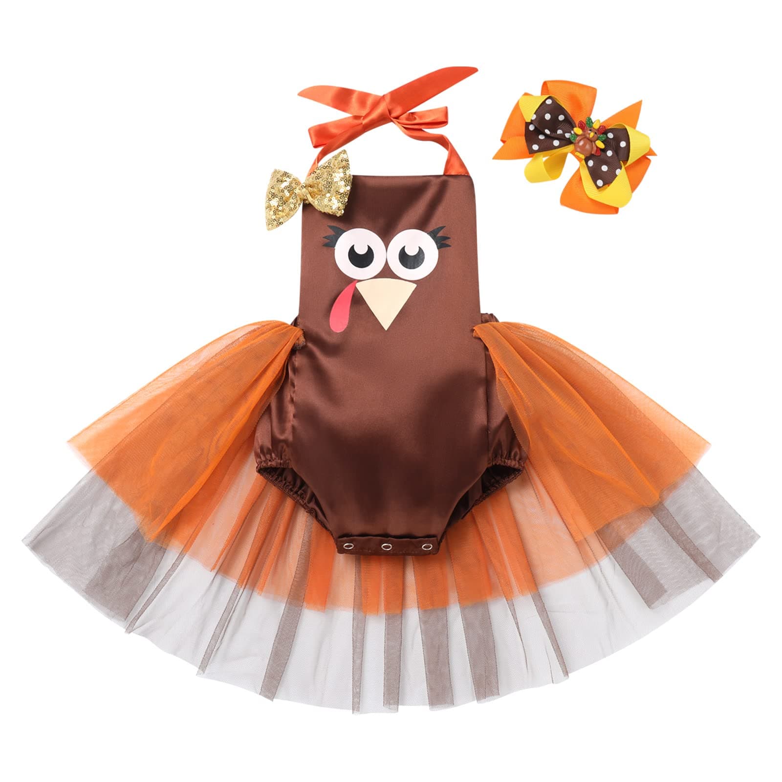 IMEKIS Baby Girls Christmas Reindeer Costume Romper & Headband Set