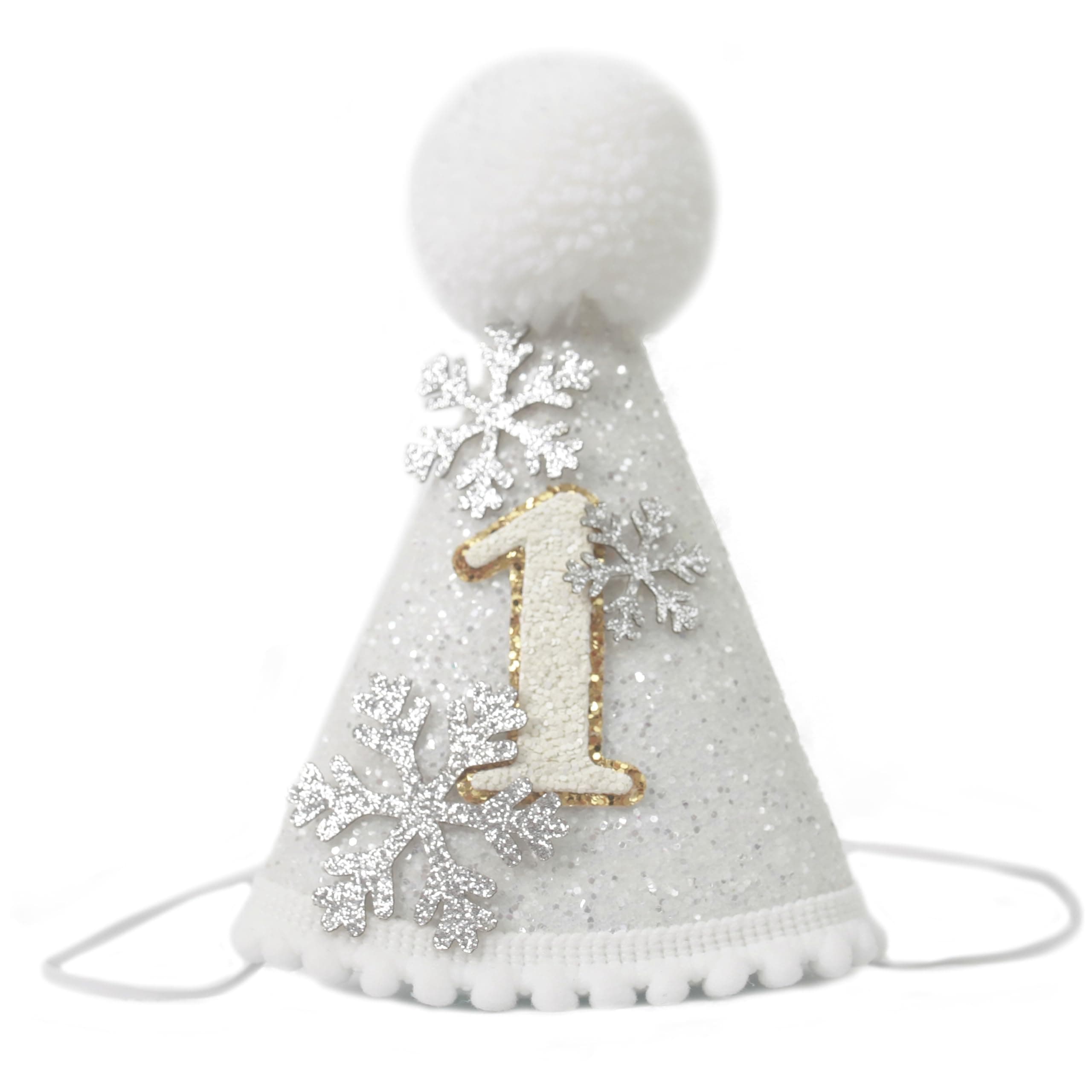 KOJIN Snowflake Birthday Crown for Baby, Winter Onederland Hat, Silver & Pink