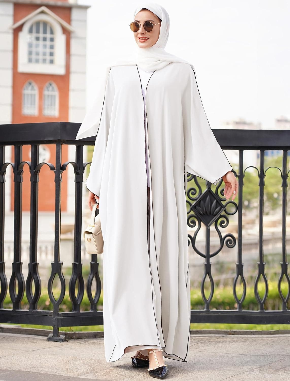 Muslim Abaya for Women Long Sleeve V Neck Maxi Dress Dubai Style Modest Loose Full Cover Islamic Middle East Clothes