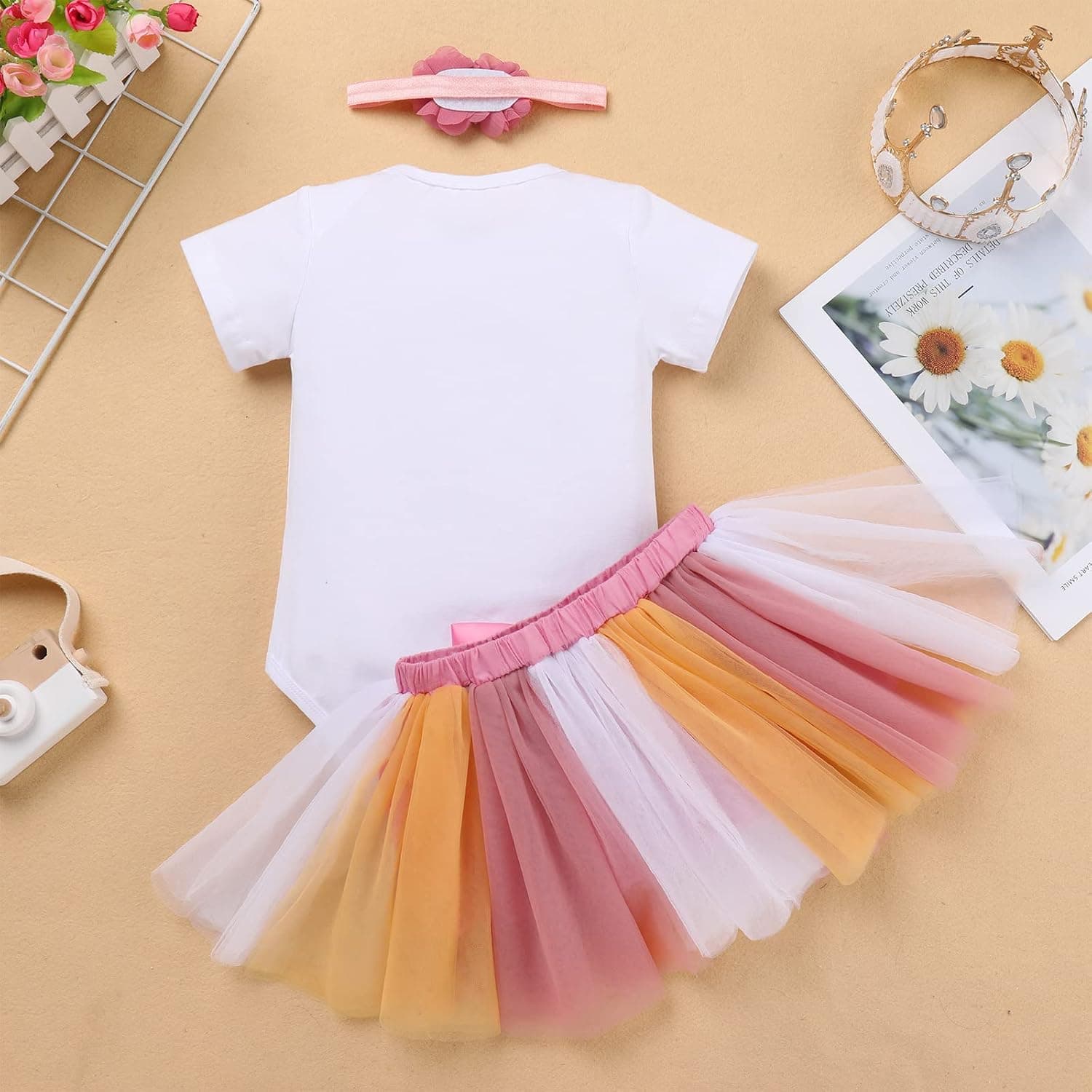 Baby Girls Space 1st Birthday Outfit Romper + Tutu Skirt + Headband Toddler Shiny Stars Cake Smash Photo Shoot Clothes