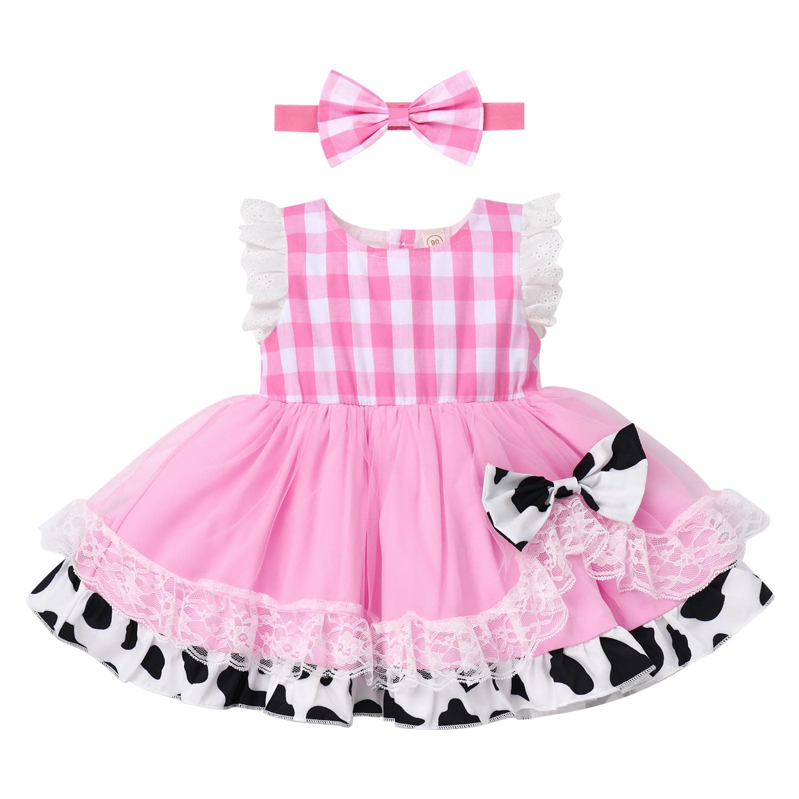 Cow Butterfly Strawberry Tulle Dress Princess Cake Smash Photo Shoot