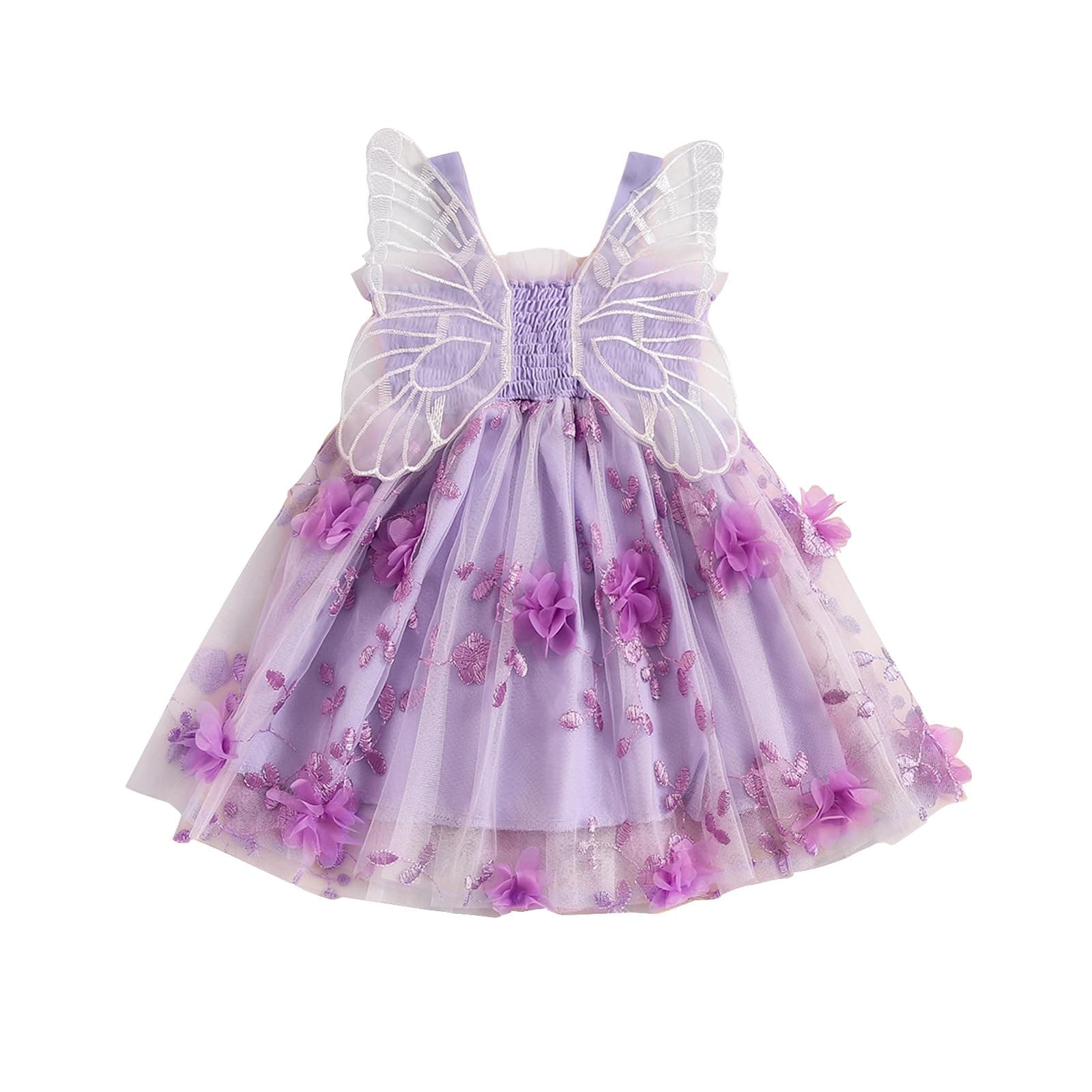 ZINTAOZT Toddler Butterfly Wings Sleeveless Skirt Birthday Party Tutu Dress