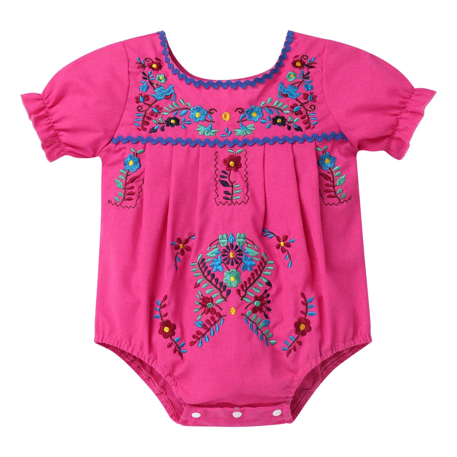 Newborn Baby Girl Mexican Romper for 1st Birthday Fiesta