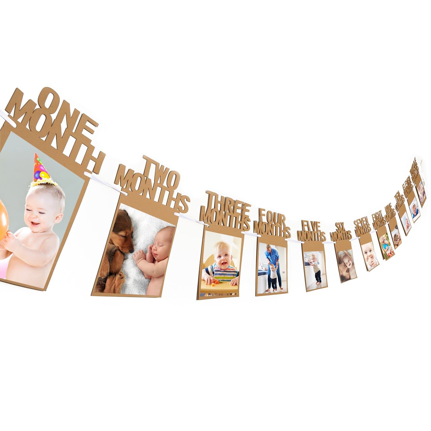 Bememo 1st Birthday Photo Banner for Newborn to 12 Months