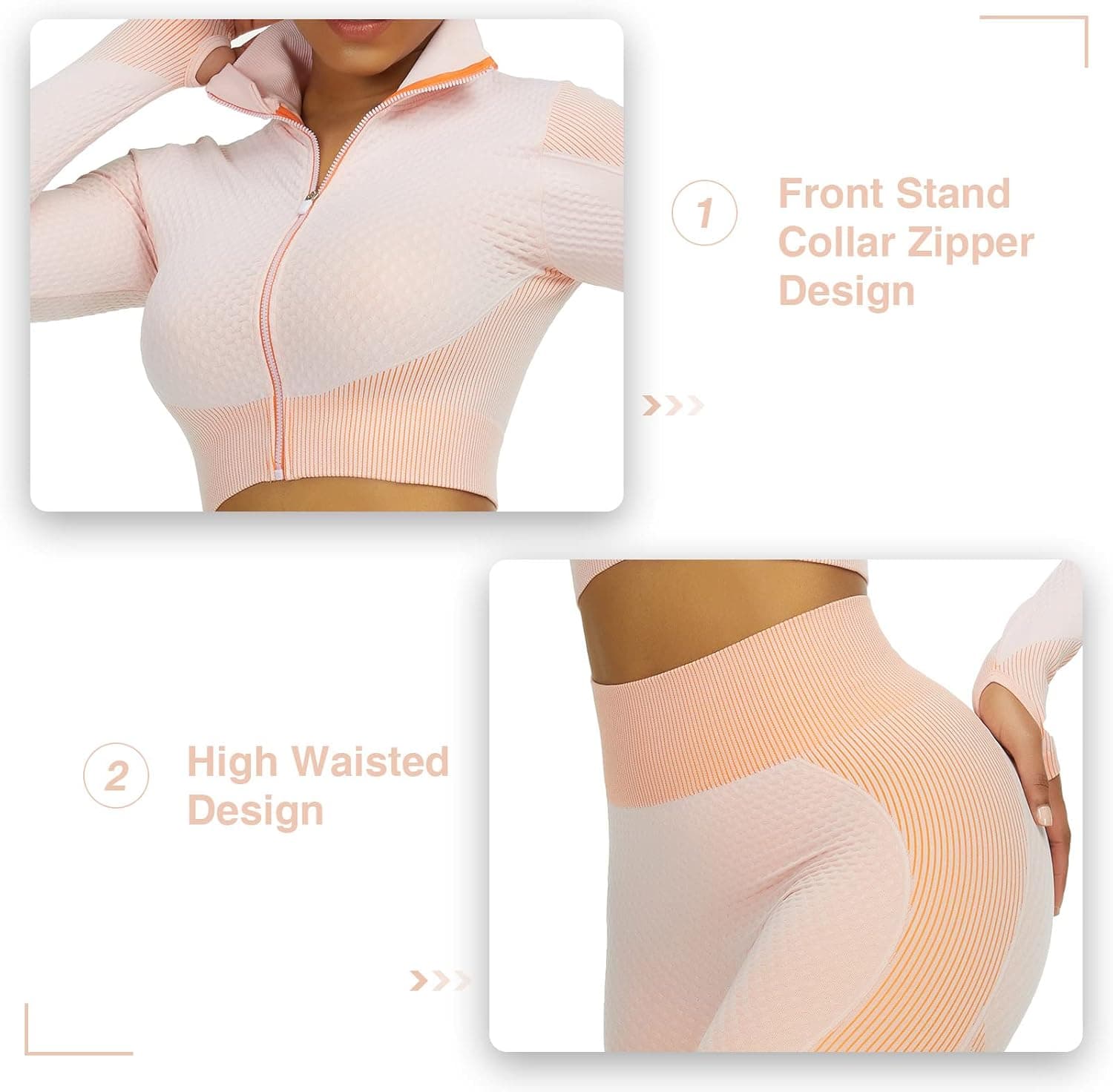 Workout Sets for Women Active wear Gym Outfits Set Crop Top High Waist Tummy Control Leggings Set