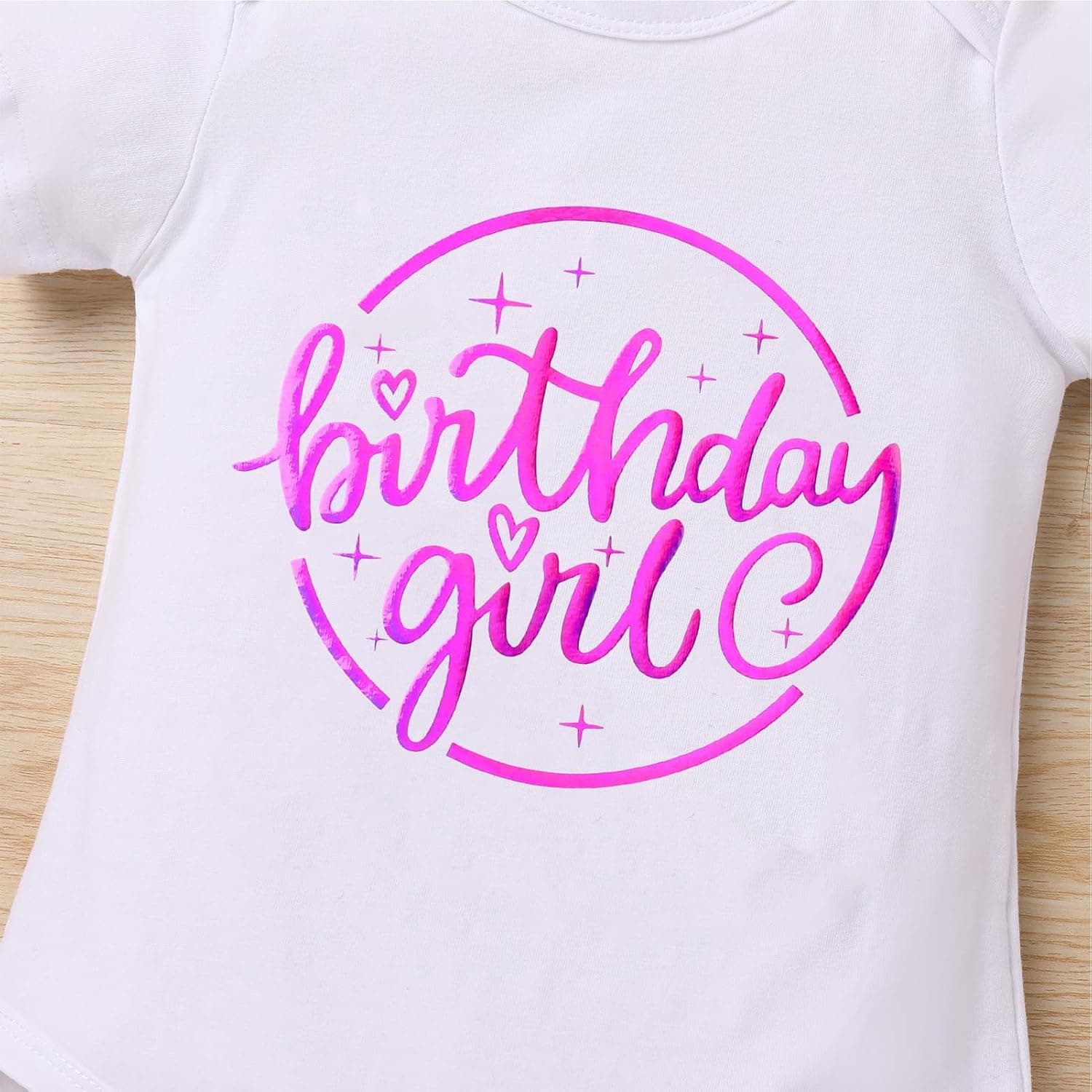 Baby Girls 1st Birthday Girl Outfit Romper + Metallic Ruffle Shorts Tutu + Headband Cake Smash Photo Shoot