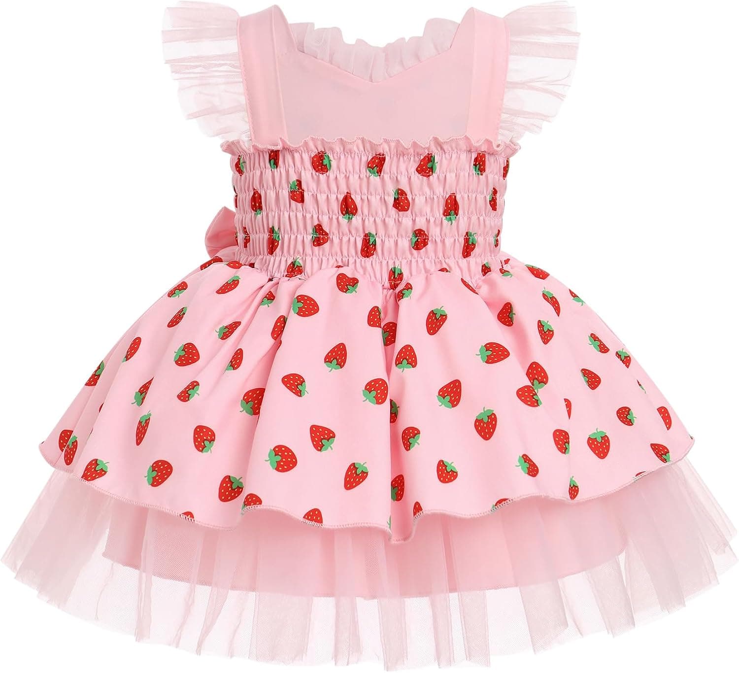 Toddler Girls Birthday Dress Cow Strawberry Shiny Confetti Tulle Princess Party Dresses Cake Smash Photo Shoot