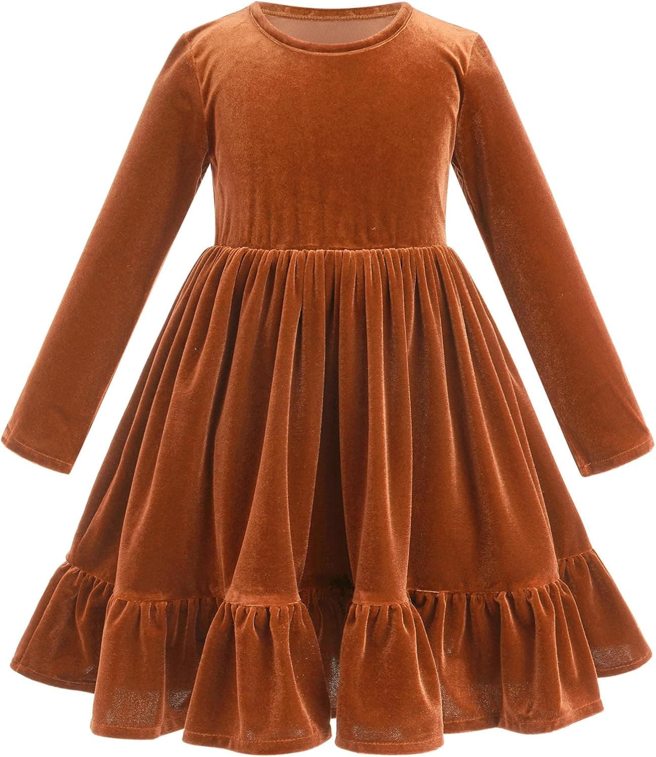 Toddler Kids Girls Christmas Velvet Dress Pageant Party Gown Fall Winter Long Sleeve Wedding Evening Holiday Dresses