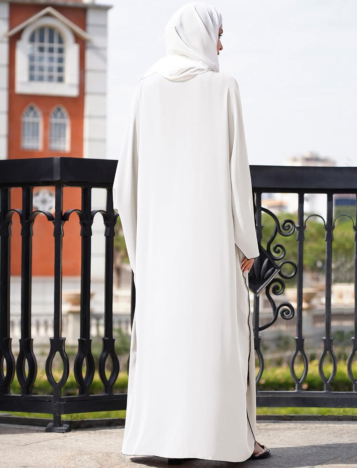 Muslim Abaya for Women Long Sleeve V Neck Maxi Dress Dubai Style Modest Loose Full Cover Islamic Middle East Clothes