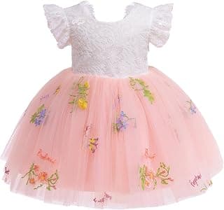 Toddler Baby Girl Boho Wedding Dress Princess Lace Backless Butterfly Birthday Dresses Cake Smash Photo Shoot