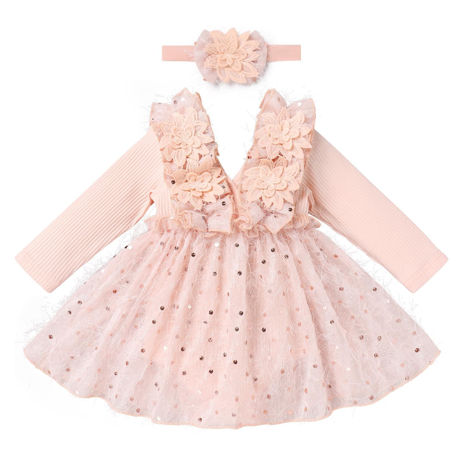Girls 1st Birthday Snowflake Romper with Headband