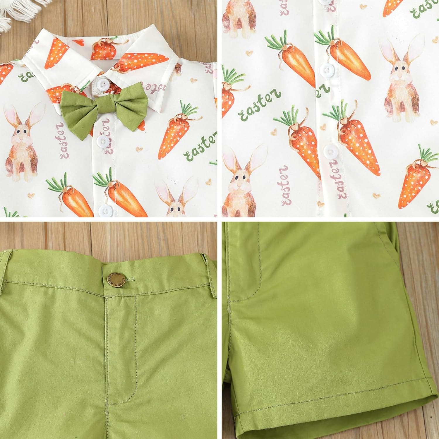 Toddler Baby Boys Valentines Day Outfit Bowtie Dress Shirt with Shorts Pants Set Birthday Cake Smash Photo Shoot