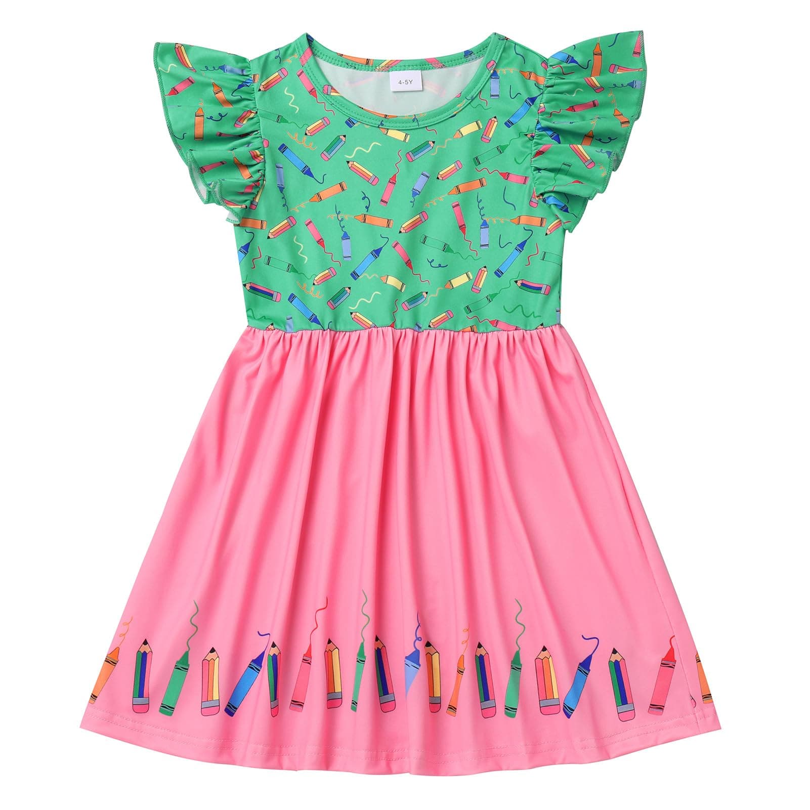 Toddler Girls Back to School Apple Print Dress