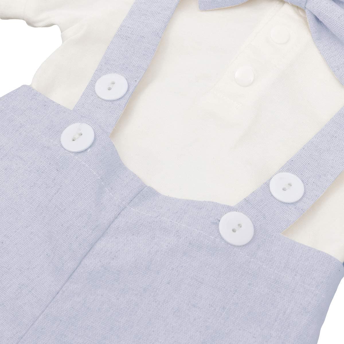 Baby Boys Formal Suit Gentleman Bowtie Romper Suspenders Shorts Wedding Tuxedo Outfit Cake Smash Christening Clothes
