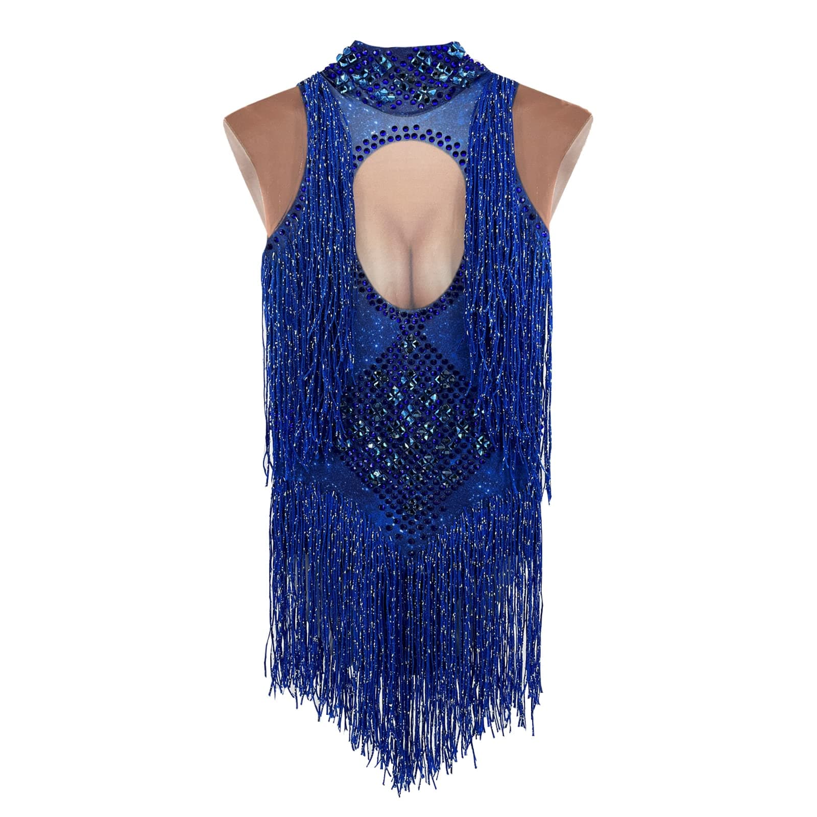 Yoyomomozi Sparkly Rhinestone Tassel Bodysuit for Nightclub Shows and Festivals