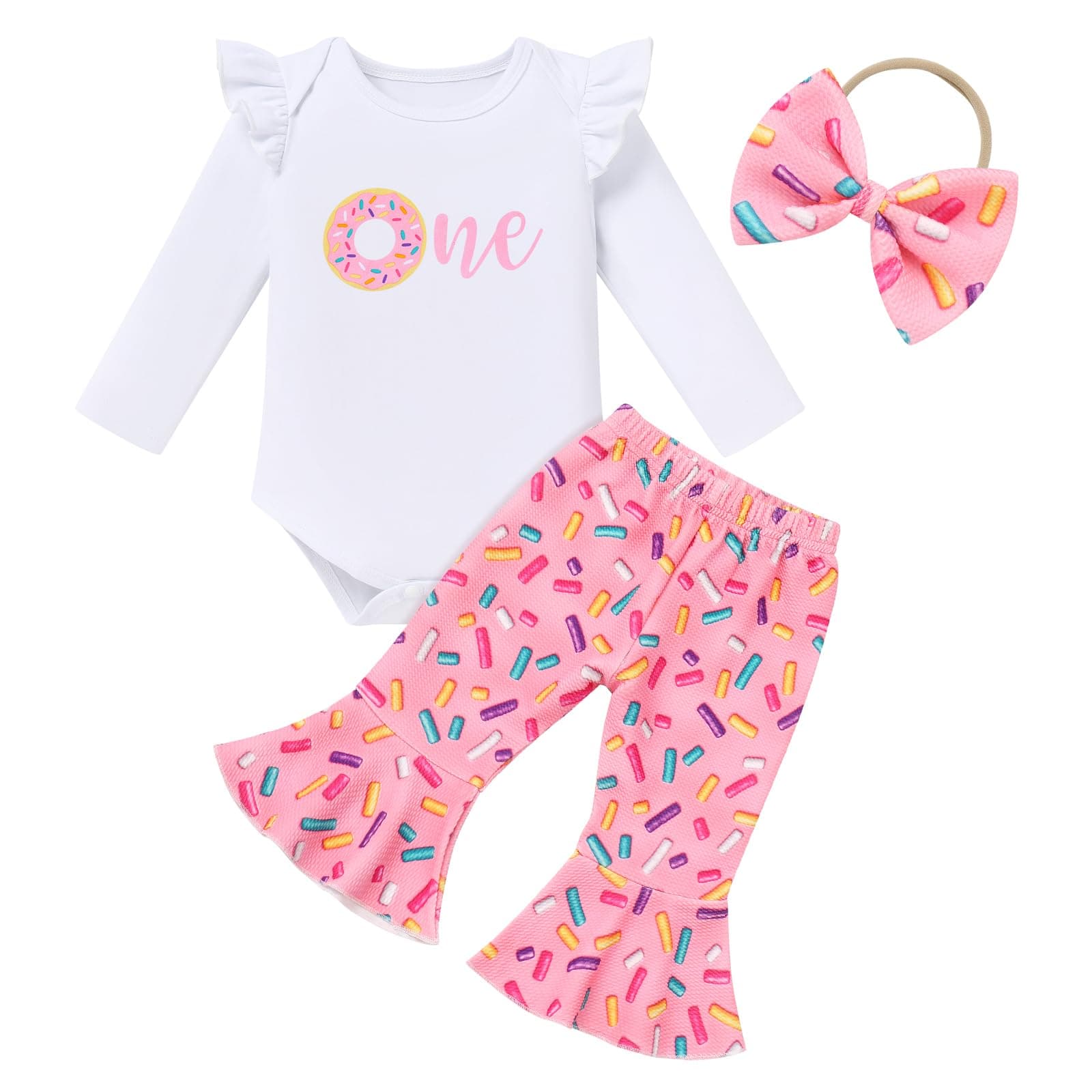IMEKIS Baby Girls 1st Birthday Pumpkin Mouse Outfit + Long Pants + Headband Sets