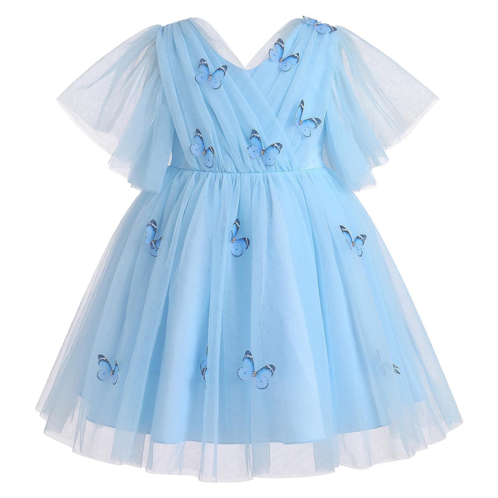 IMEKIS Kids Princess Butterfly Dress for 3-8T Wedding Party Photo Shoot