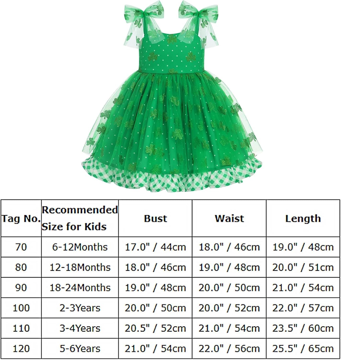 Toddler Kids Girl St Patricks Day Dress Shiny Shamrock Confetti Tutu Birthday Party Photo Shoot Outfit 1-6T
