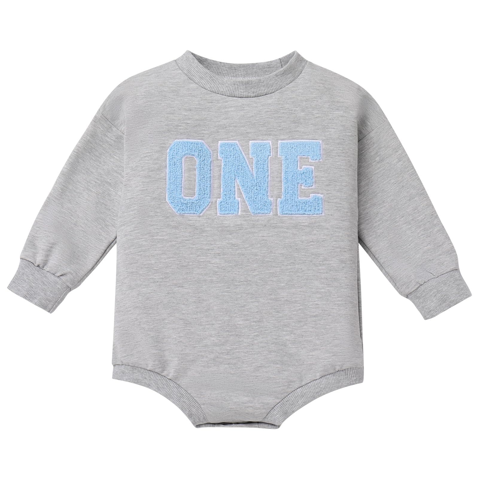 Baby Girls and Boys 1st Birthday Boho Romper and Sweatshirt Outfit for Fall/Winter Cake Smash Photo Shoot